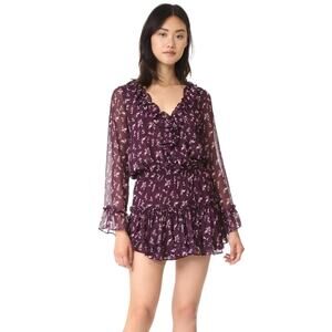 Misa Los Angeles Long-Sleeve Ruffle Dress - Purple Sz S